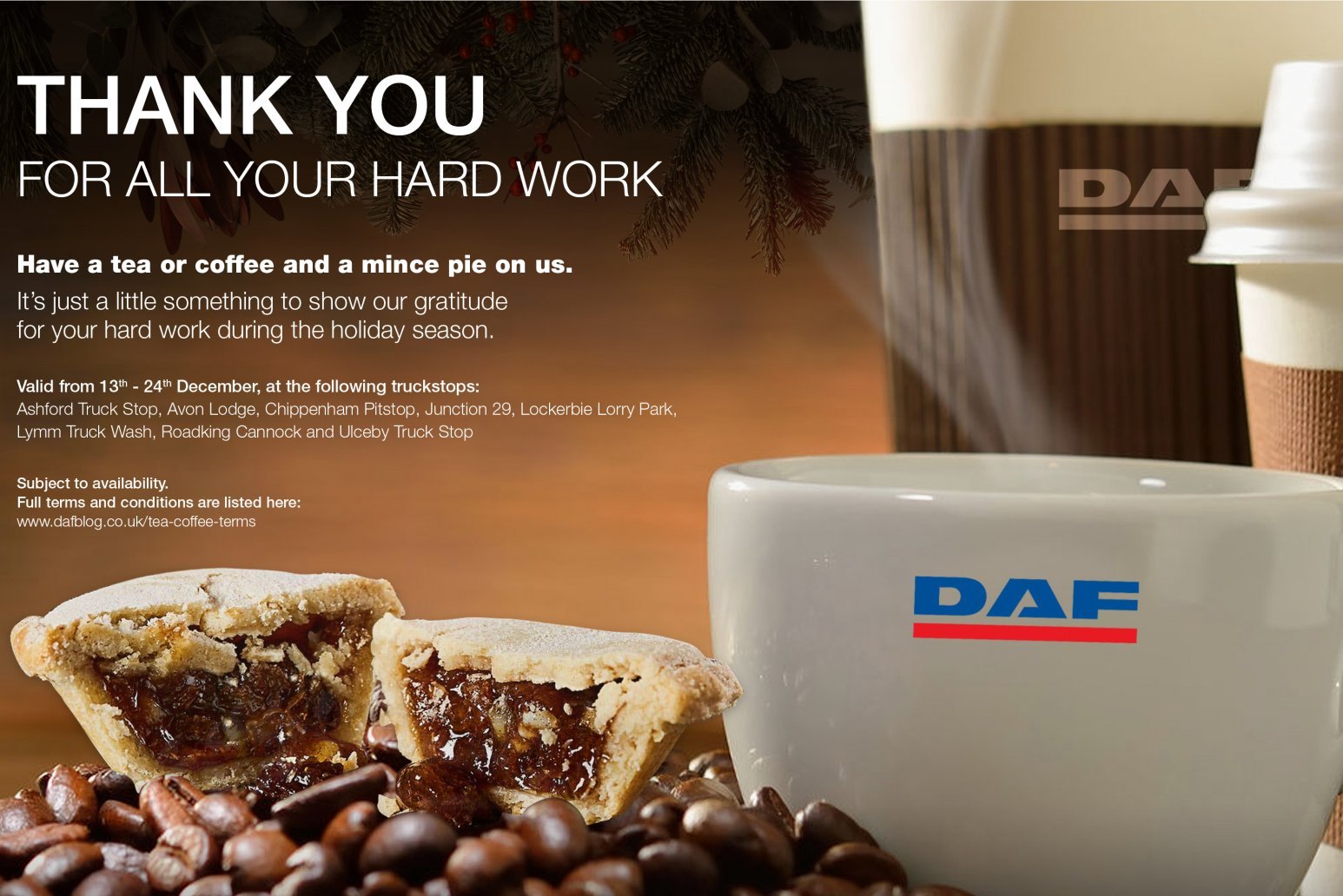 Merry Christmas to drivers! DAF Trucks brews-up for drivers again